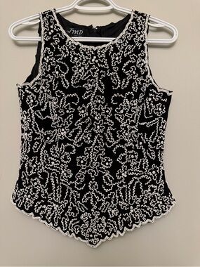 JMD Black Beaded Sleeveless Camisole